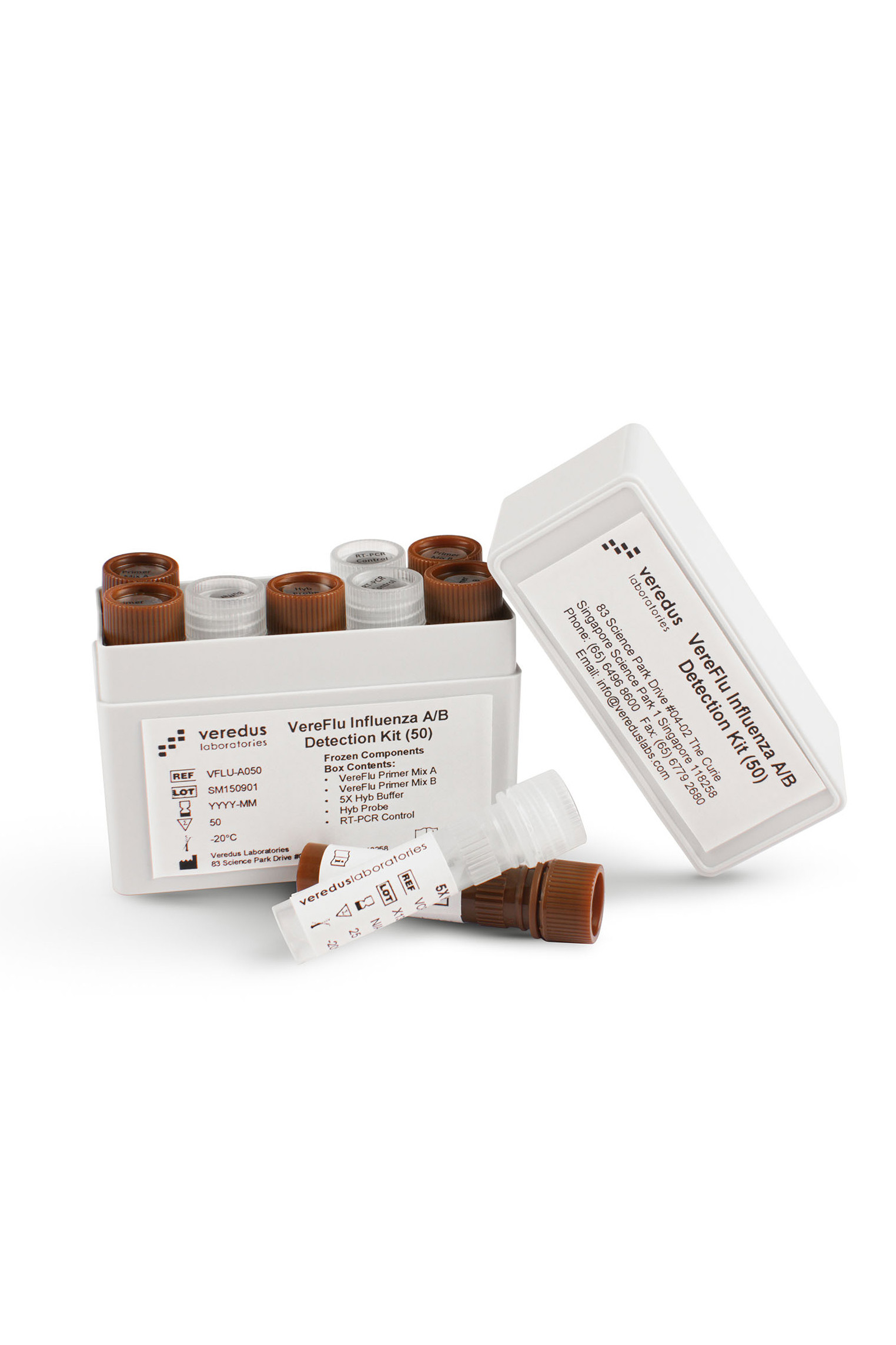 Product Catalog Photography - Influenza Detection Kit product on white background - Mount Studio
